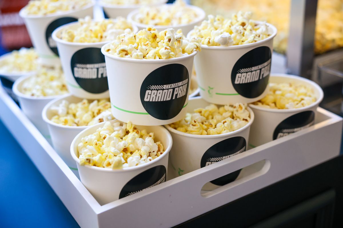 White drinks cart at corporate team event